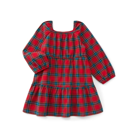 Wonder Nation Toddler Girls' Tiered Cotton Dress, Sizes 12M- 5T