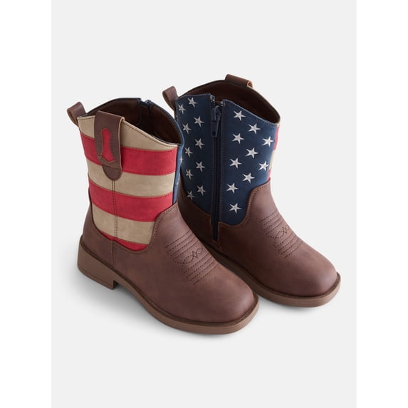 Wonder Nation Toddler and Big Boys' Americana Cowboy Boots