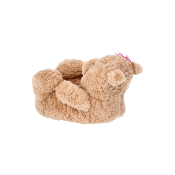 Wonder Nation Toddler Girls and Big Girls Plush Teddy Bear Slippers
