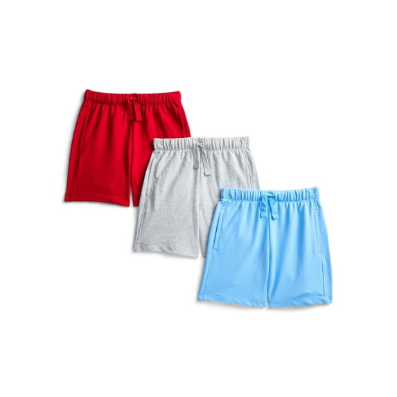 Wonder Nation Toddler Boys Patriotic French Terry Shorts, 3-Pack, Sizes 18M-5T