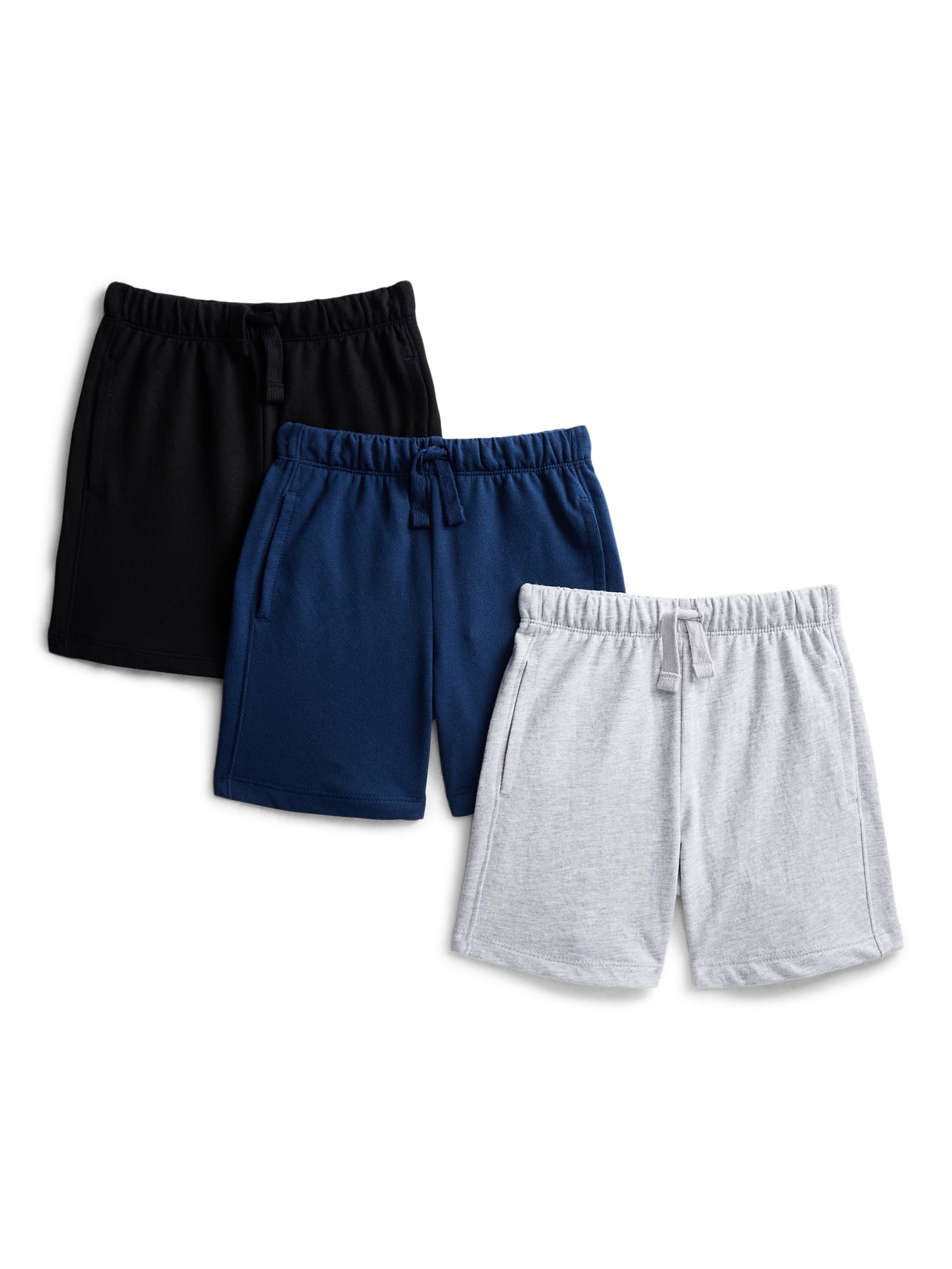 Wonder Nation Toddler Boys French Terry Shorts, 3-Pack, Sizes 18M-5T
