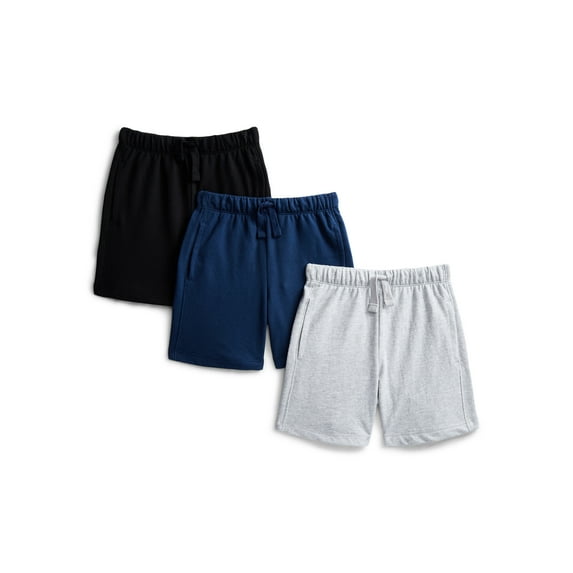 Wonder Nation Toddler Boys French Terry Shorts, 3-Pack, Sizes 18M-5T