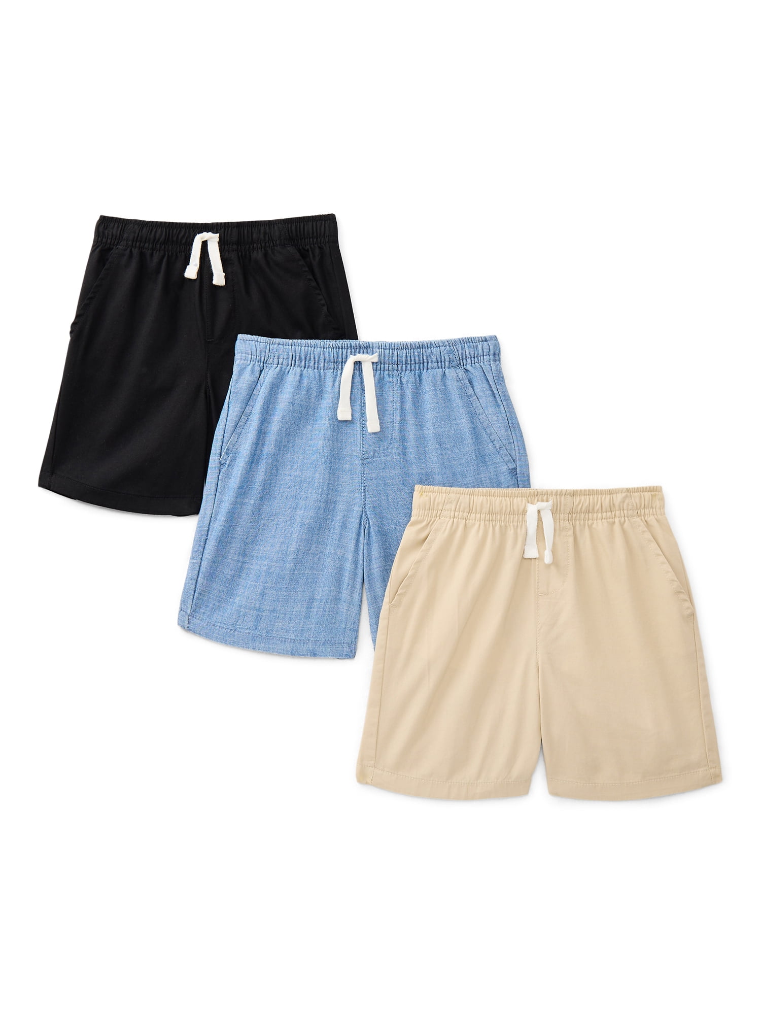 Wonder Nation Toddler Boys Woven Shorts, 3-Pack, Sizes 18M-5T