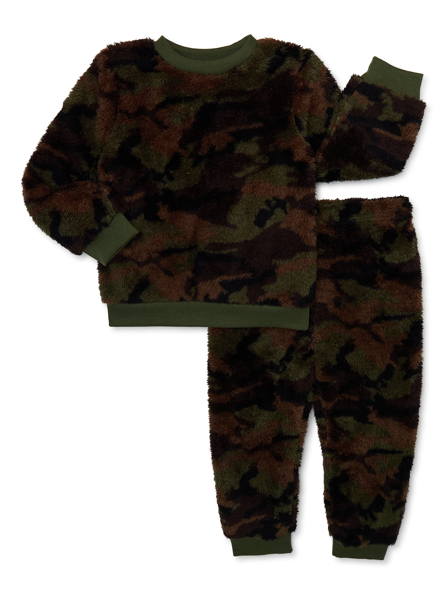 Wonder Nation Toddler Boy Cozy Faux Sherpa Outfit Set, 2Piece, Sizes