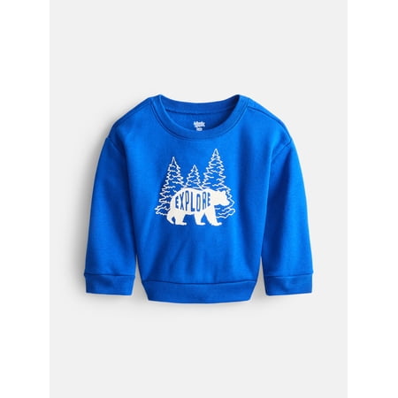Wonder Nation Baby & Toddler Fleece Crewneck Sweatshirt, Sizes 6M-5T