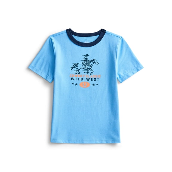 Wonder Nation Toddler Boys Short Sleeve Graphic Ringer T-Shirt, Sizes 18M-5T