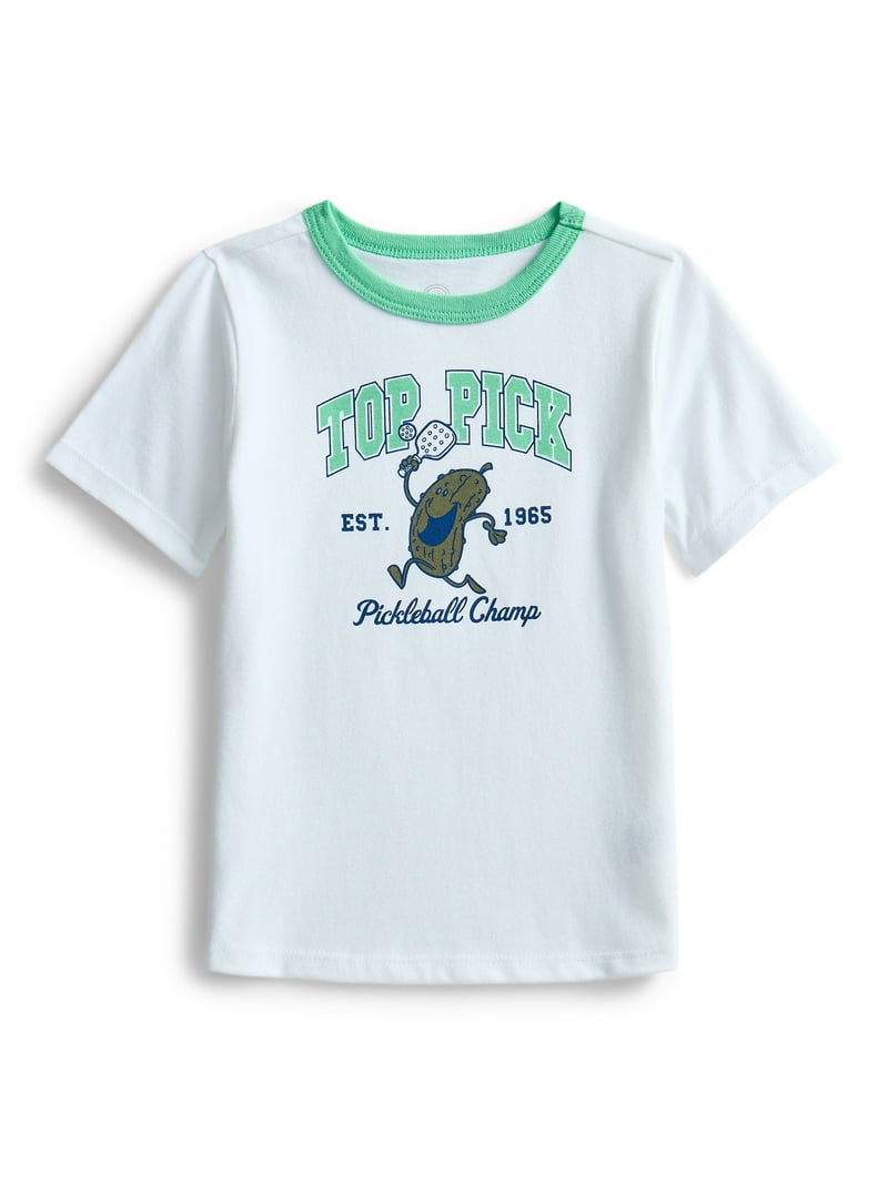 Wonder Nation Toddler Boys' Graphic Ringer Tee with Short Sleeves