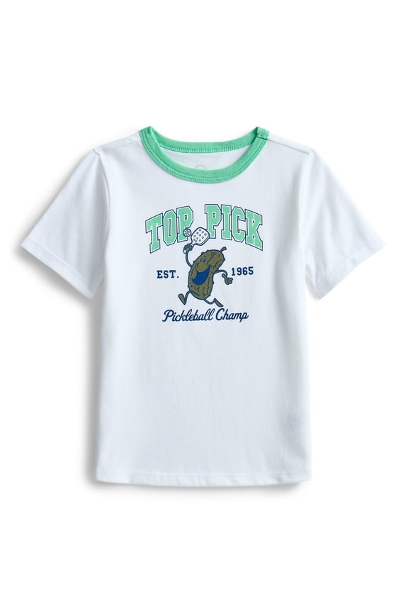 Toddler Boys' Graphic Ringer Tee with Short Sleeves, Size 18M-5T