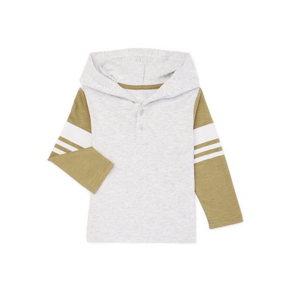 Wonder Nation Toddler Boy Hooded Tee with Long Sleeves, Sizes 12M-5T