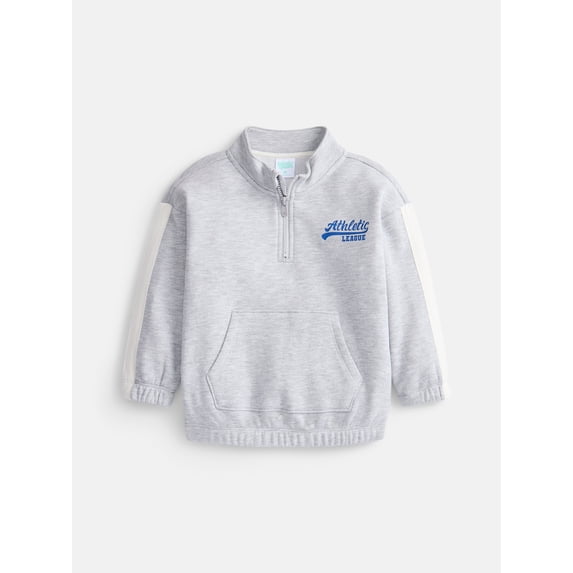 Wonder Nation Toddler Boys Graphic Half Zip Sweatshirt with Long Sleeves, Sizes 12M-5T
