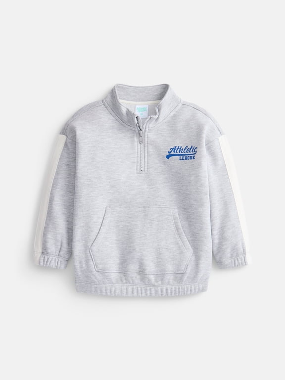 Toddler Boys Fleece Half Zip Sweatshirt with Long Sleeves, Sizes 12M-5T
