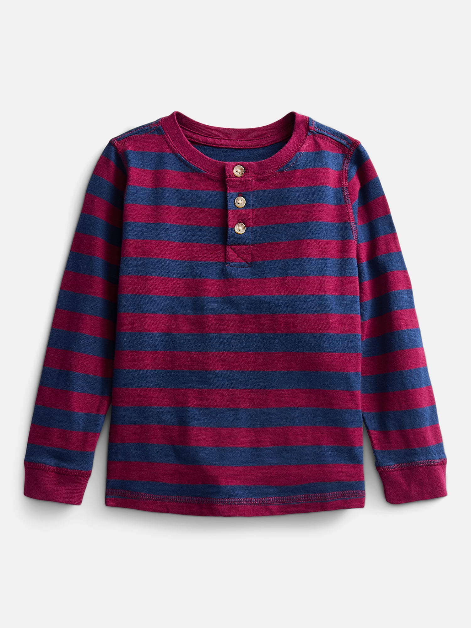 Wonder Nation Toddler Boys Cotton Henley Tee with Long Sleeves, Sizes 18M-5T