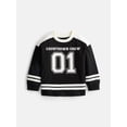 thumbnail image 1 of Wonder Nation Toddler Boys' Graphic Hockey Jersey with Long Sleeves, Sizes 12M-5T, 1 of 3