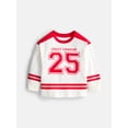 thumbnail image 1 of Wonder Nation Toddler Boys' Graphic Hockey Jersey with Long Sleeves, Sizes 12M-5T, 1 of 7