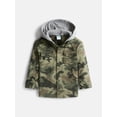 thumbnail image 1 of Wonder Nation Toddler Boys' Button Down Flannel Shirt with Hood, Sizes 12M-5T, 1 of 6