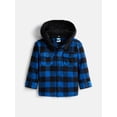 thumbnail image 1 of Wonder Nation Toddler Boys' Button Down Flannel Shirt with Hood, Sizes 12M-5T, 1 of 6