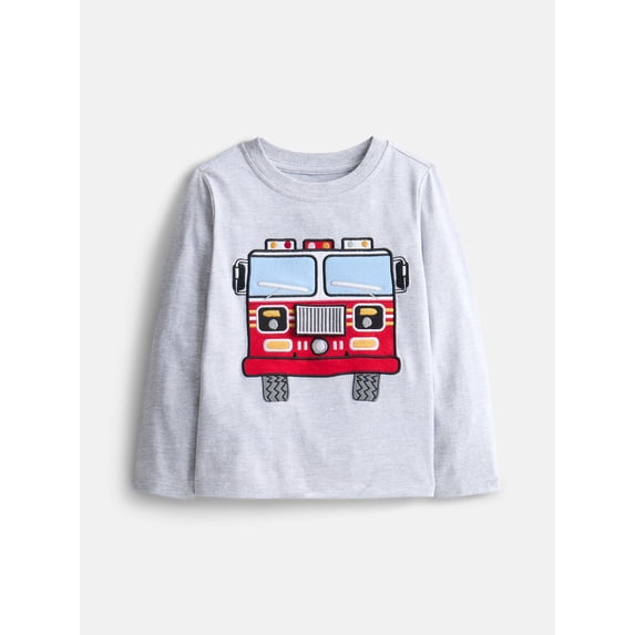 Wonder Nation Toddler Boys Interactive Graphic Tee with Long Sleeves, Sizes 12M-5T