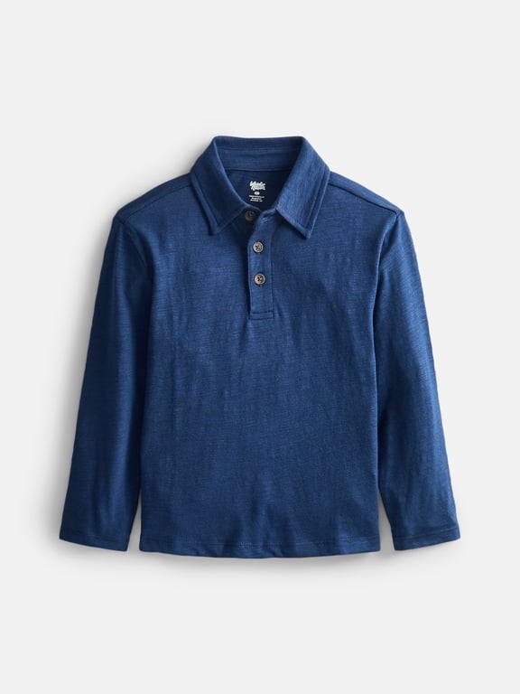 Toddler Boys' Polo Shirt with Long Sleeves, Sizes 18M-5T