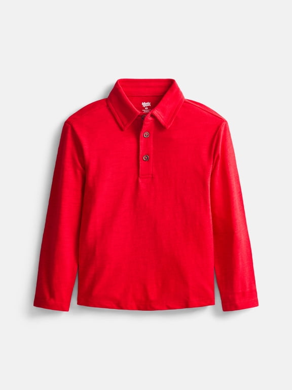 Toddler Boys' Polo Shirt with Long Sleeves, Sizes 18M-5T