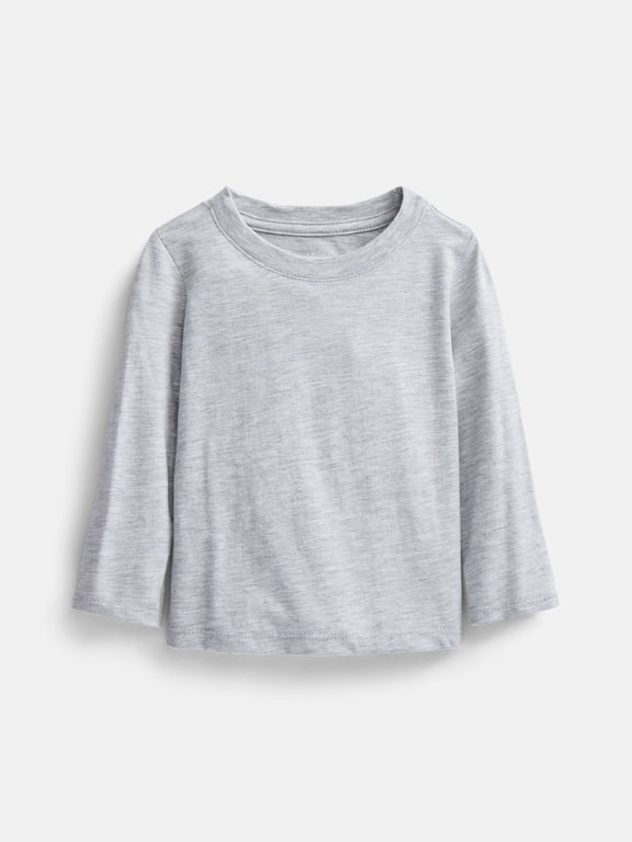 Baby and Toddler Boys Solid Tee with Long Sleeves, Sizes 0/3M-5T