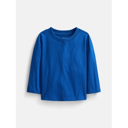 Wonder Nation Baby and Toddler Boys Solid Tee with Long Sleeves, Sizes 0/3M-5T