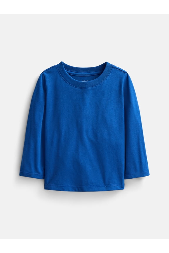 Baby and Toddler Boys Solid Tee with Long Sleeves, Sizes 0/3M-5T