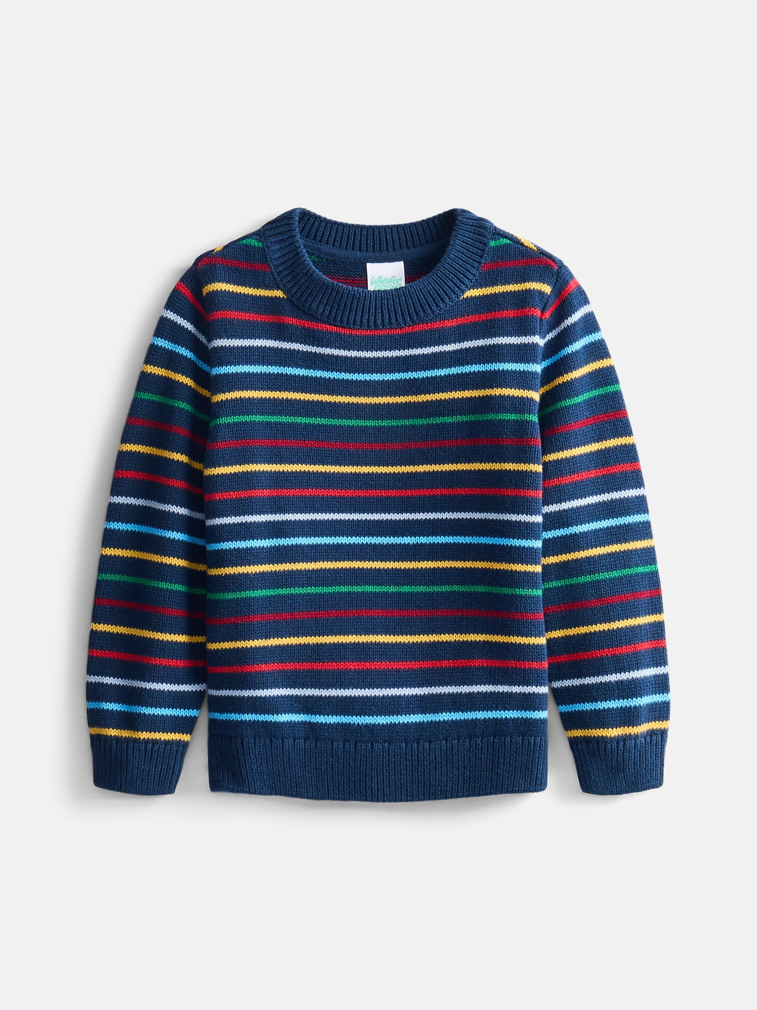 Wonder Nation Toddler Boys' Striped Cotton Sweater with Long Sleeves, Sizes 18M-5T