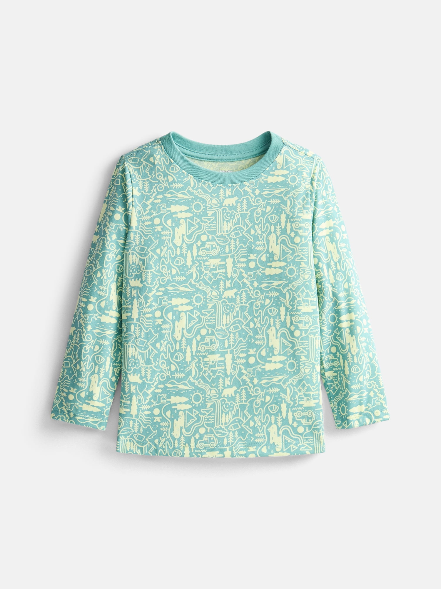 Wonder Nation Toddler Boys' Print Tee with Long Sleeves, Sizes 18M-5T