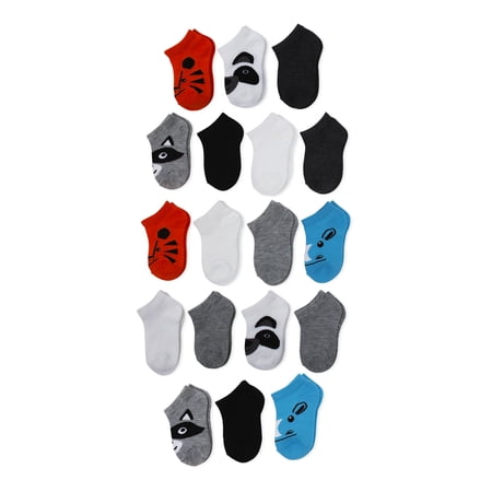 Wonder Nation Toddler Boy No Show Socks, 18-Pack, Sizes 18M-5T