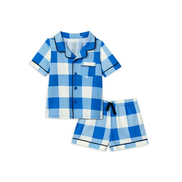 Wonder Nation Boys Short Sleeve Shirt and Shorts Pajama Set, 2-Piece ...