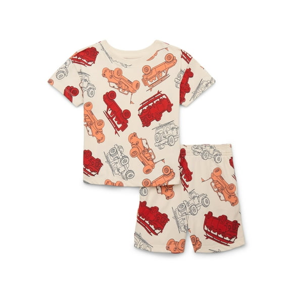 Wonder Nation Toddler Boy Printed Jersey Tee and Shorts Set, 2-Piece, Sizes 12M-5T