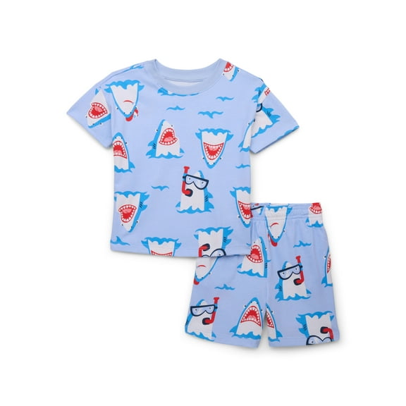 Wonder Nation Toddler Boy Printed Jersey T-Shirt & Shorts Set, Sizes 12M-5T