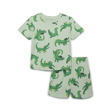 Wonder Nation Toddler Boy Printed Jersey Tee and Shorts Set, 2-Piece, Sizes 12M-5T
