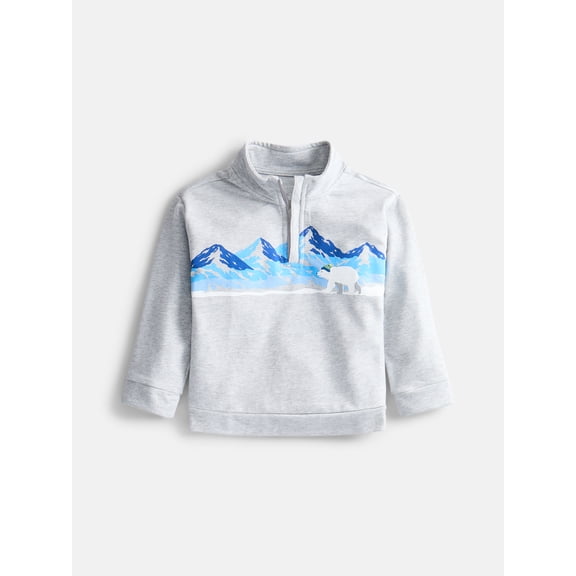 Wonder Nation Toddler Boys Quarter Zip Pullover, Sizes 18M-5T