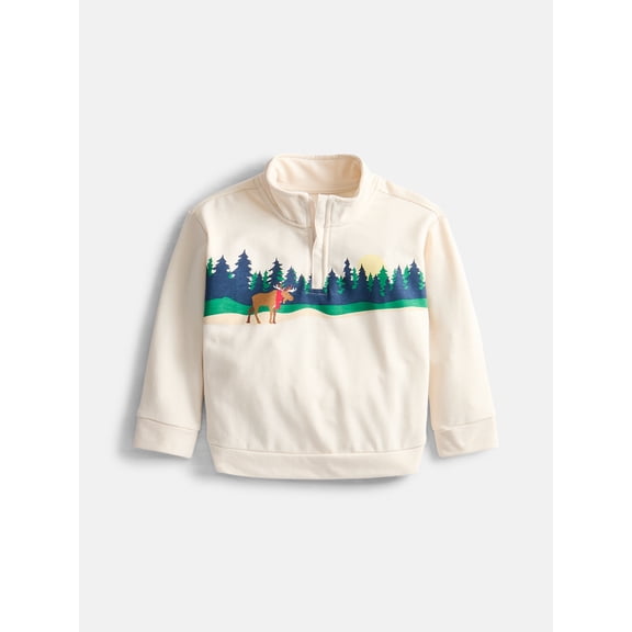 Wonder Nation Toddler Boys Quarter Zip Pullover, Sizes 18M-5T
