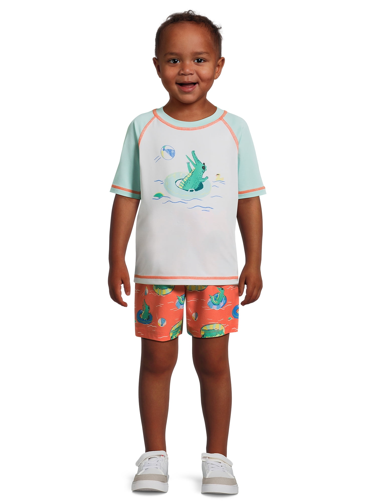 Wonder Nation Toddler Boy Rash Guard Swim Set, Sizes 12M5T
