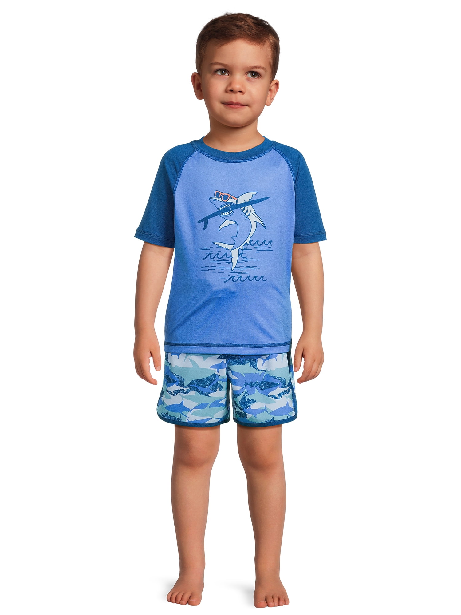 Wonder Nation Toddler Boy Rash Guard Swim Set, Sizes 12M-5T - Walmart.com