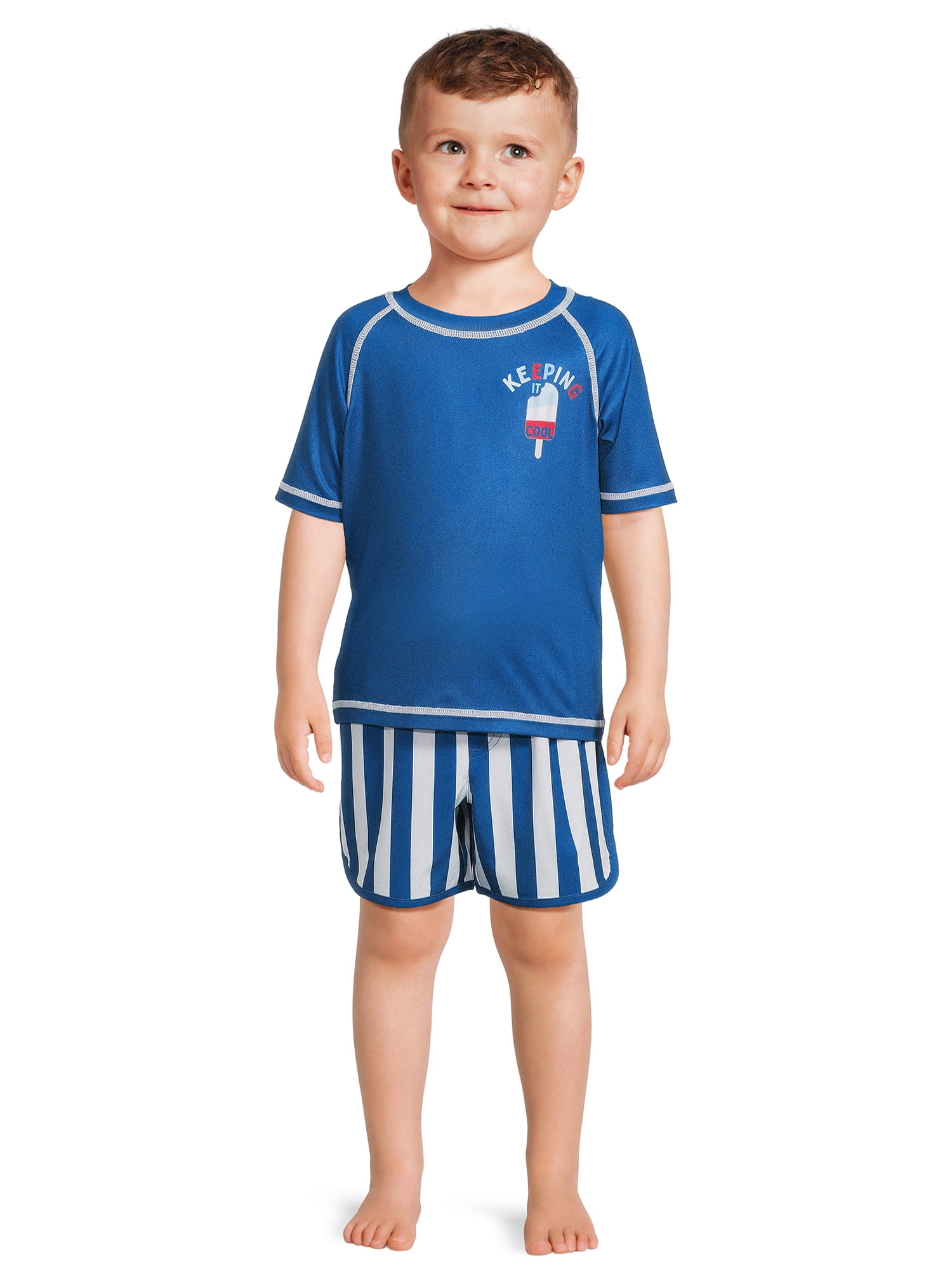 Wonder Nation Toddler Boy Rash Guard Swim Set, Sizes 12M5T