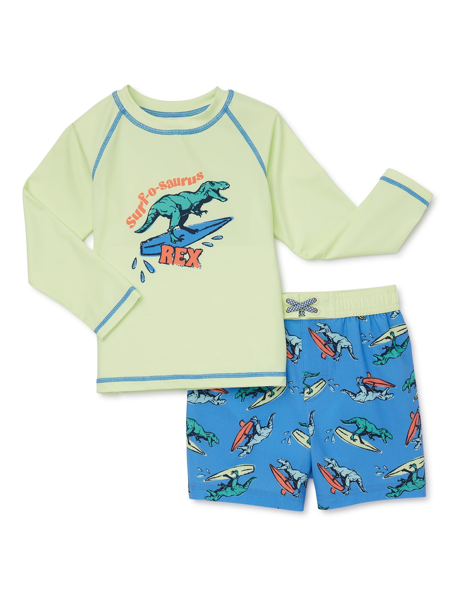 Wonder Nation Toddler Boy Rash Guard Swim Set, Sizes 12M5T