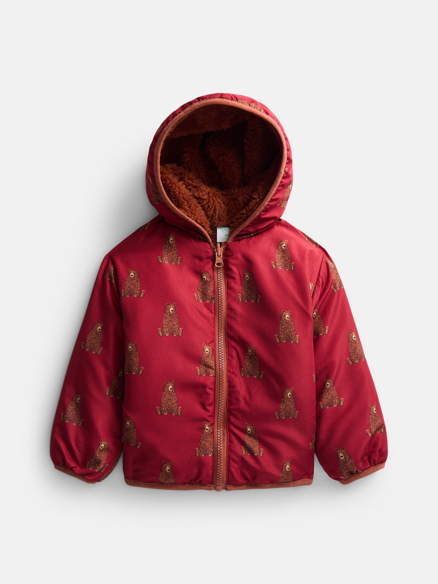 Wonder Nation Toddler Boys Reversible Faux Fur Jacket, Sizes 12M-5T