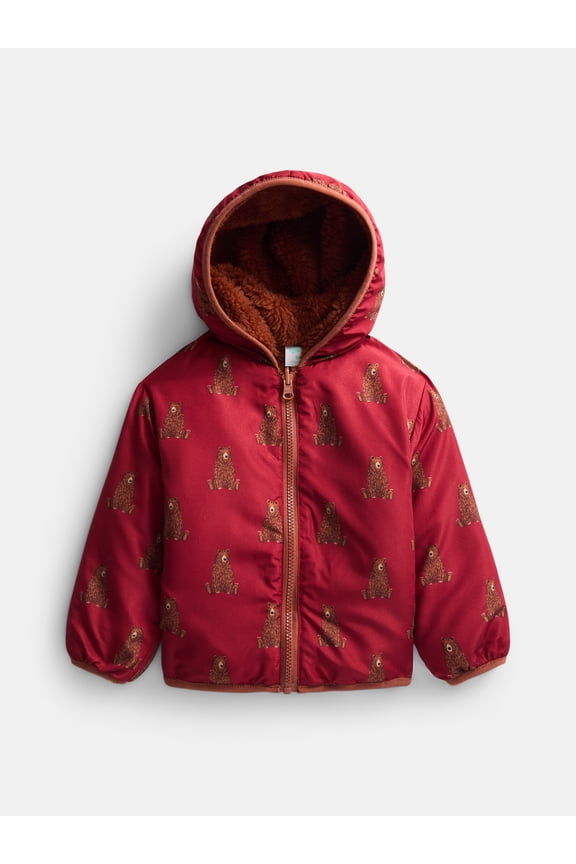 Toddler Boys Reversible Faux Fur Jacket, Sizes 12M-5T