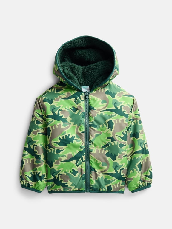 Toddler Boys Reversible Faux Fur Jacket, Sizes 12M-5T