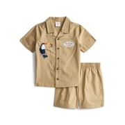 Toddler Boys Short Sleeve Button Shirt and Matching Shorts Set, 2-Piece, Sizes 12M-5T