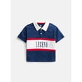 thumbnail image 1 of Wonder Nation Toddler Boys Rugby Polo Shirt with Short Sleeves, Sizes 12M-5T, 1 of 6