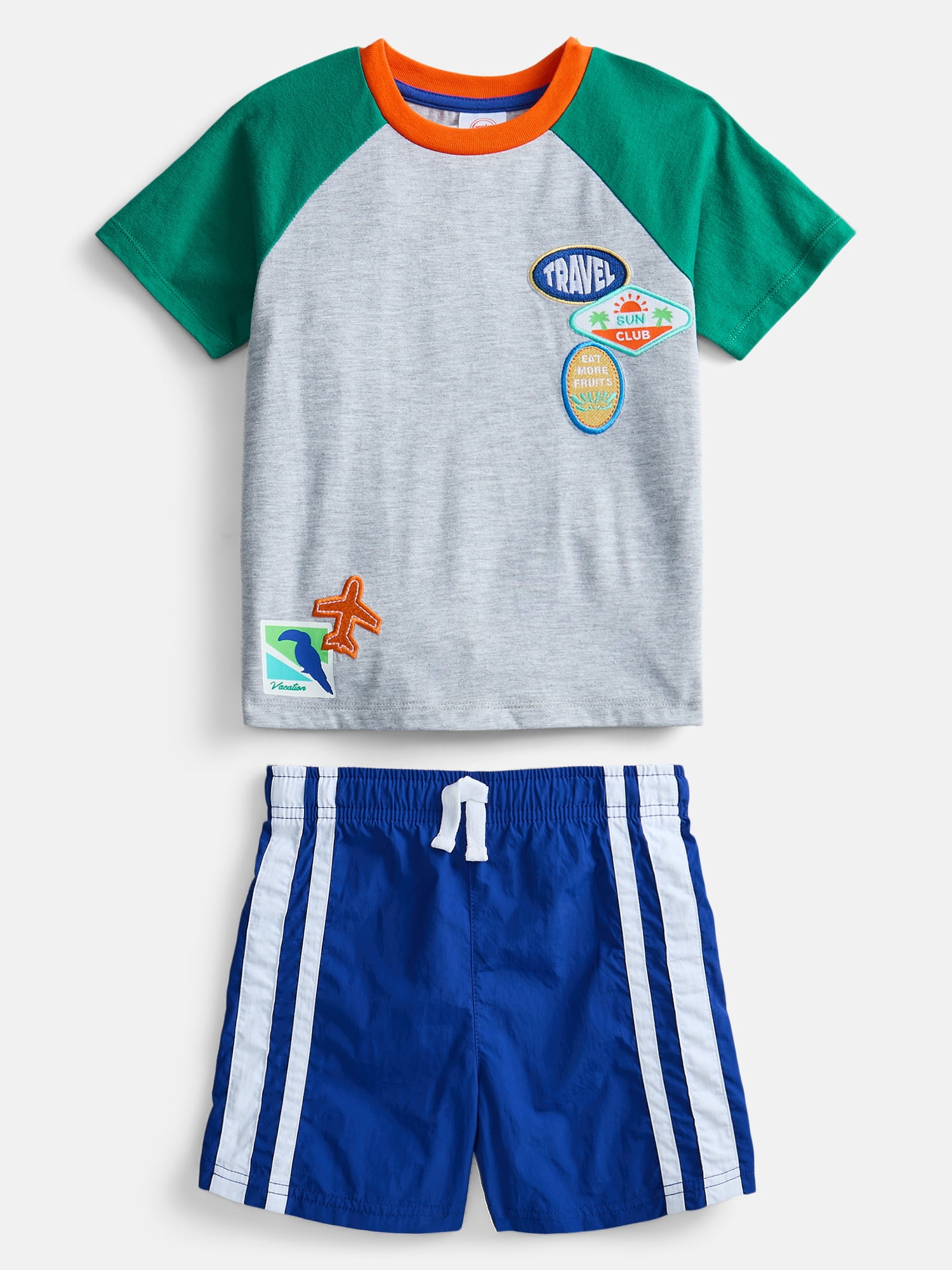 Wonder Nation Toddler Boys Short Sleeve Graphic Tee and Shorts Set, 2-Piece Sizes 12M-5T