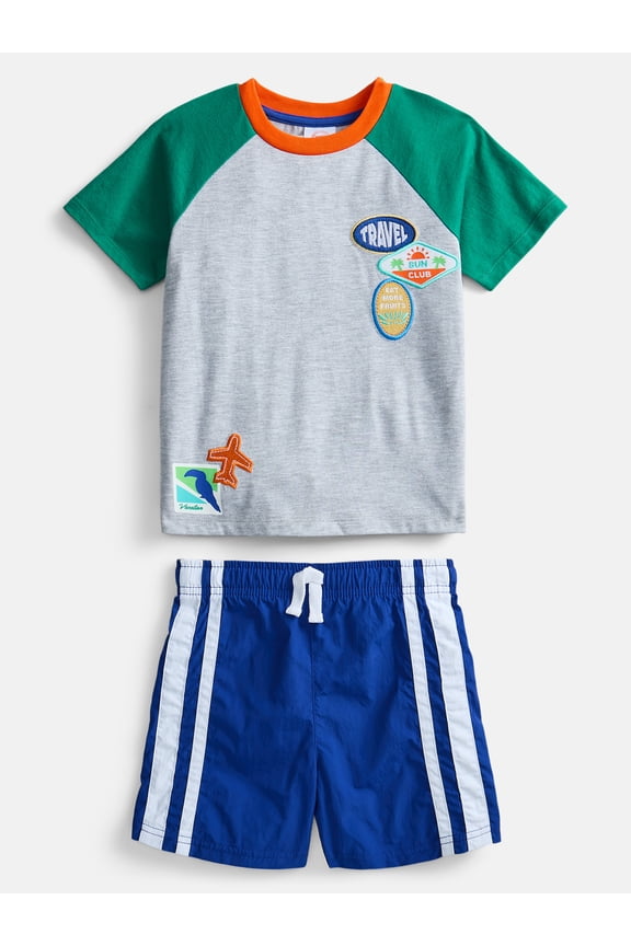 Toddler Boys Short Sleeve Graphic Tee and Shorts Set, 2-Piece Sizes 12M-5T