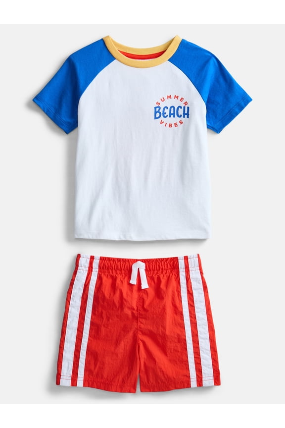 Toddler Boys Short Sleeve Graphic Tee and Shorts Set, 2-Piece Sizes 12M-5T