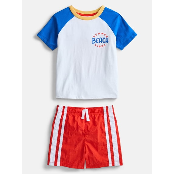 Wonder Nation Toddler Boys Short Sleeve Graphic Tee and Shorts Set, 2-Piece Sizes 12M-5T