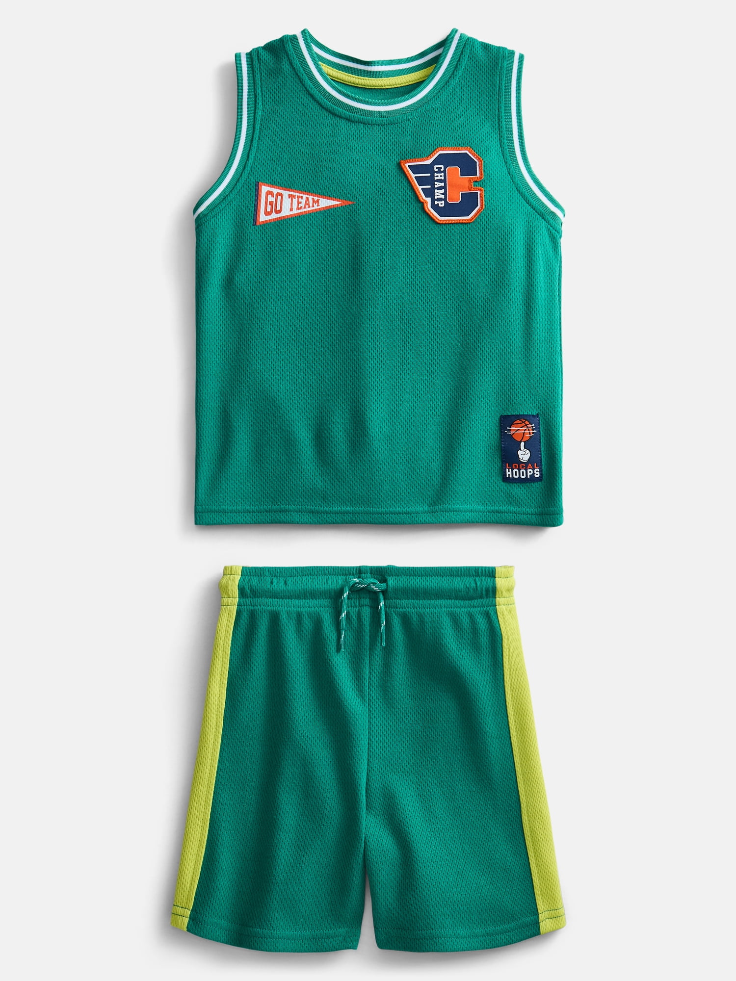 Wonder Nation Toddler Boys Sleeveless Basketball Jersey and Shorts Set, 2-Piece, Sizes 12M-5T