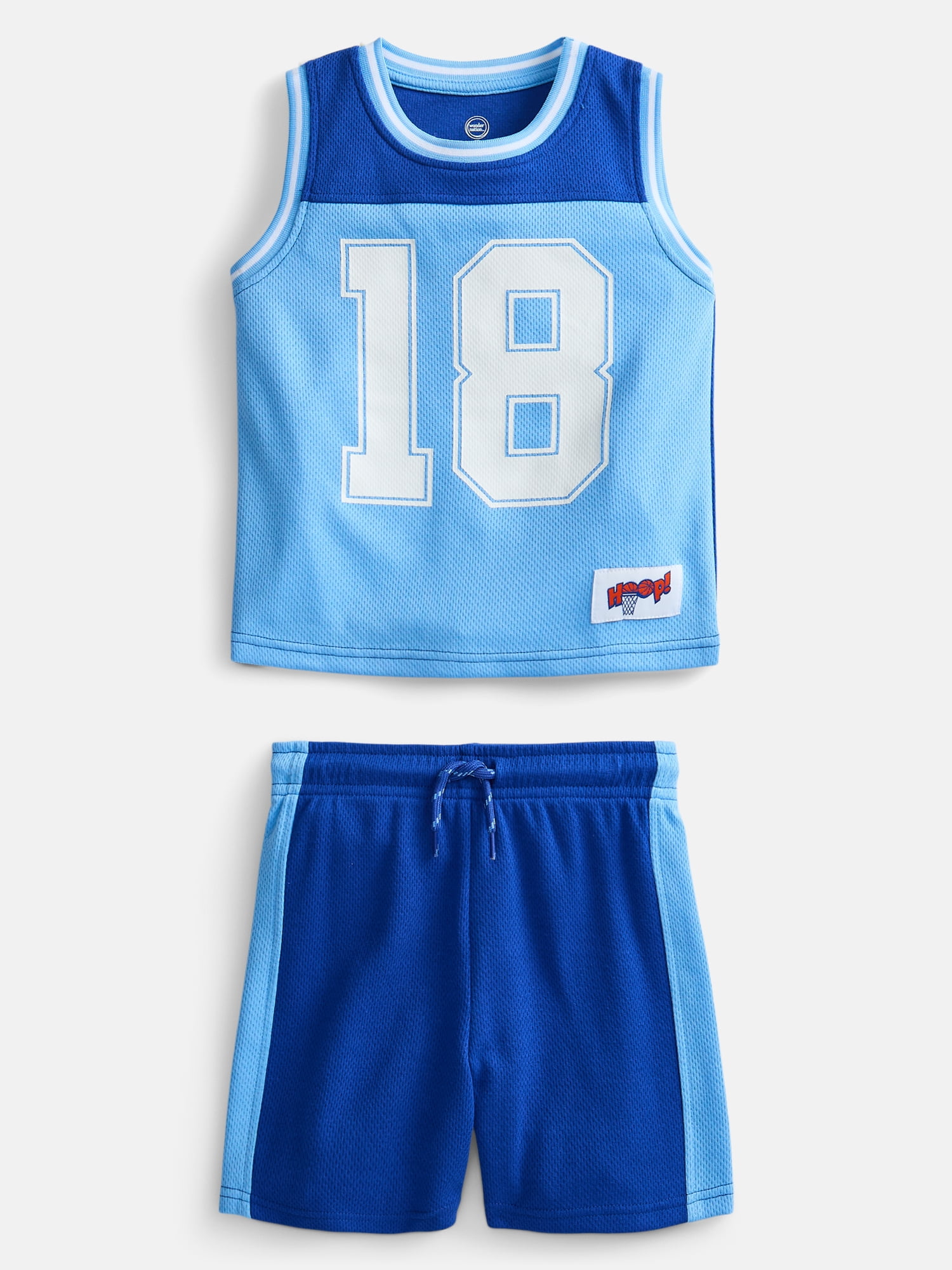 Wonder Nation Toddler Boys Sleeveless Basketball Jersey and Shorts Set, 2-Piece, Sizes 12M-5T